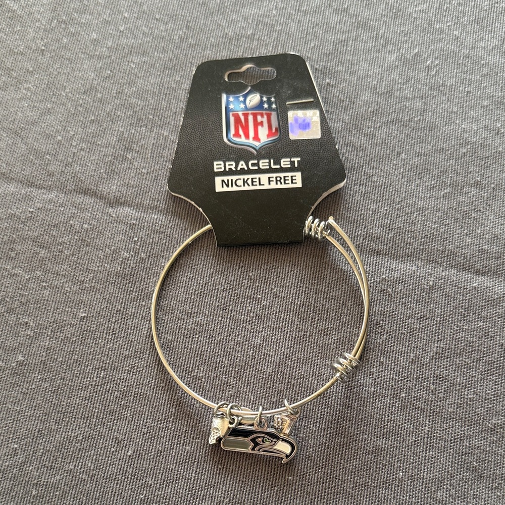 NFL Silver Nickel-Free Bracelet with Charm